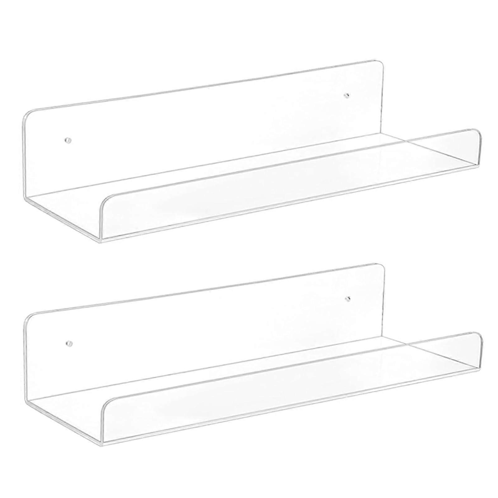 2Pcs Floating Shelves Display Ledges Wall Mounted Storage Shelf Space Saving Organizers for Home Office Bathroom Multicolor