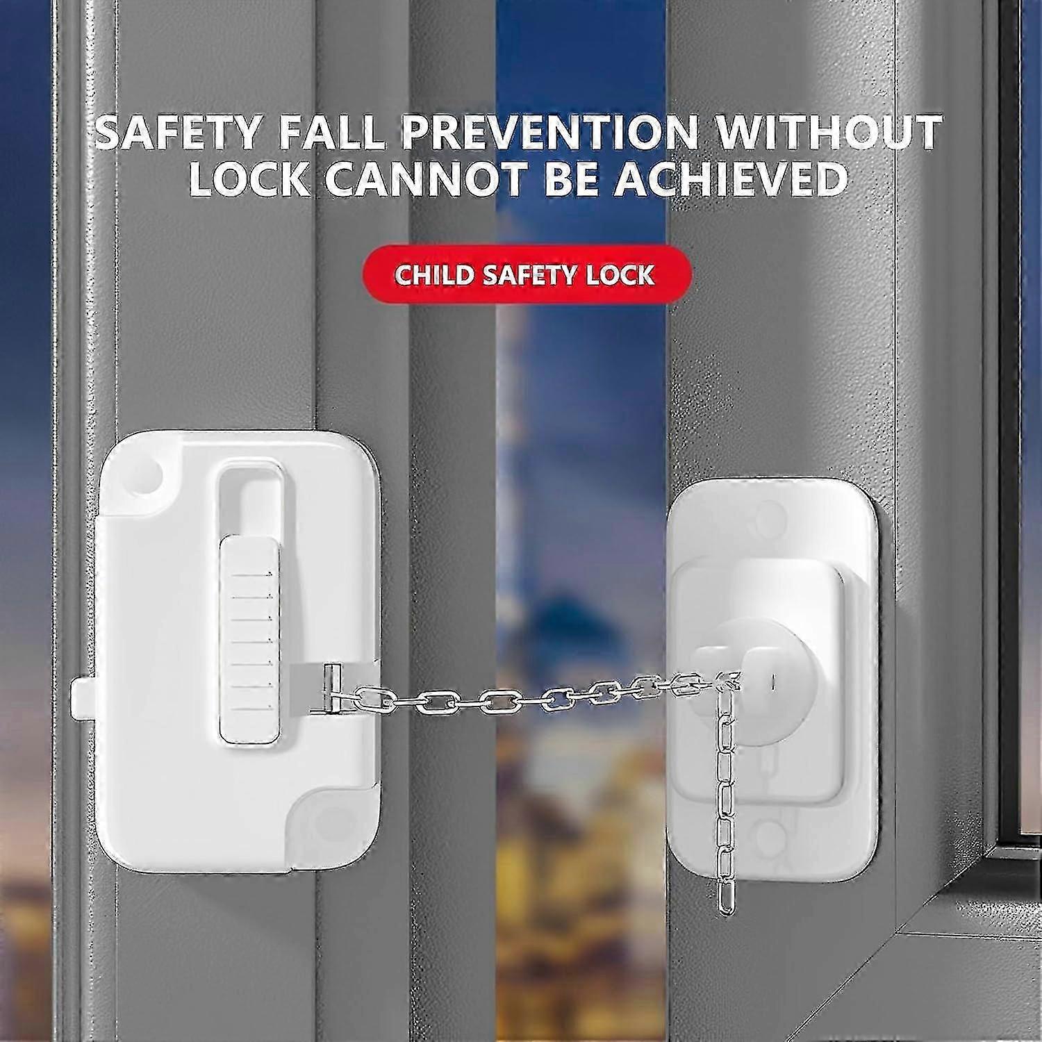 2pcs Child Safety Window Opening Restrictor, Window Safety Lock To Protect Children Pets, With 8 Adjustable Fixing Screws