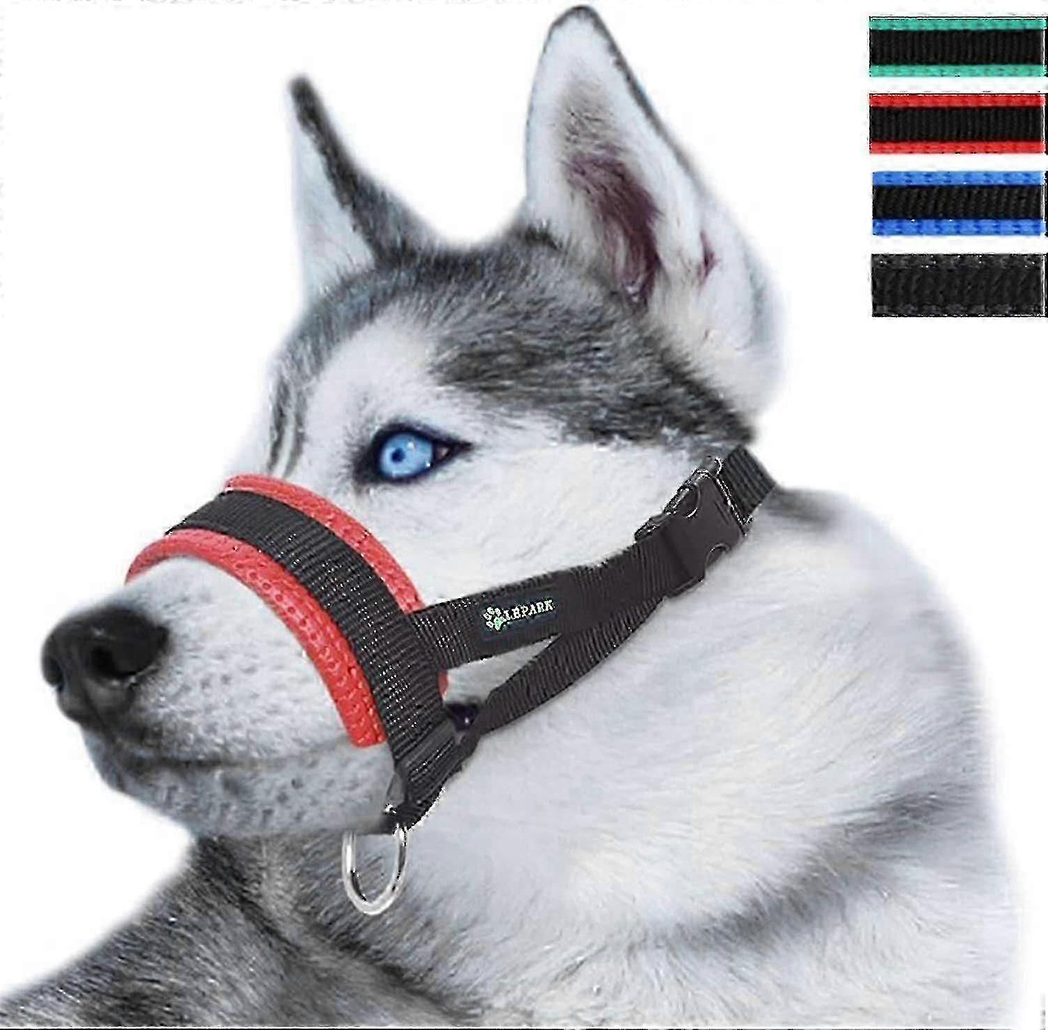 Secure dog muzzle head strap for small medium large breeds