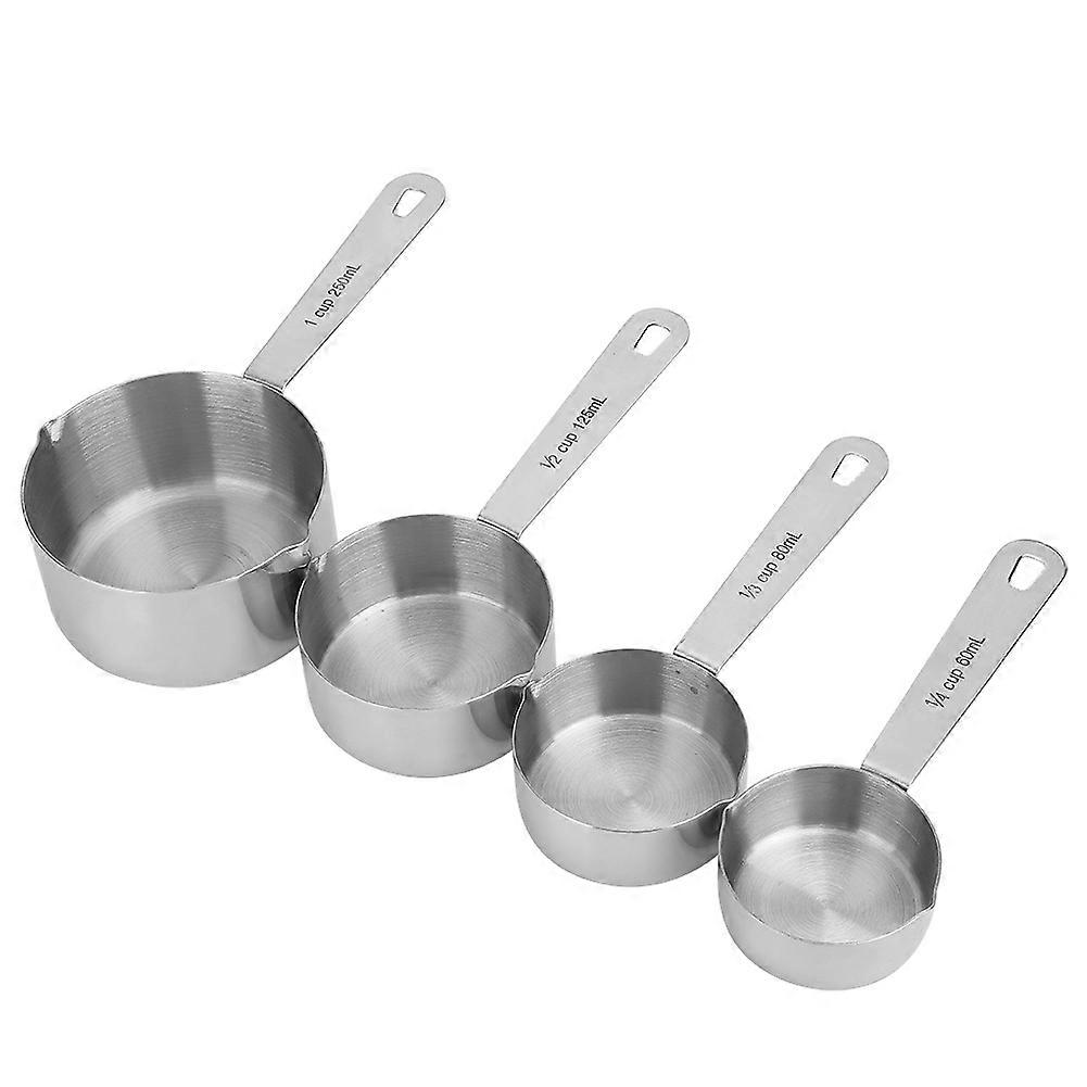 4Pcs/set Stainless Steel Measuring Cups Spoons Tableware Kitchen Baking Tools