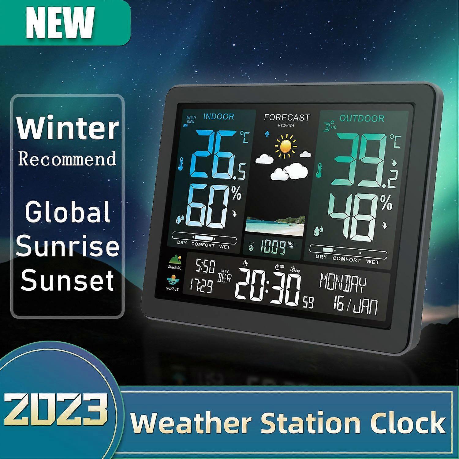 Multi-function Professional Electronic Weather Station Intelligent Color Screen Clock Temperature Hu