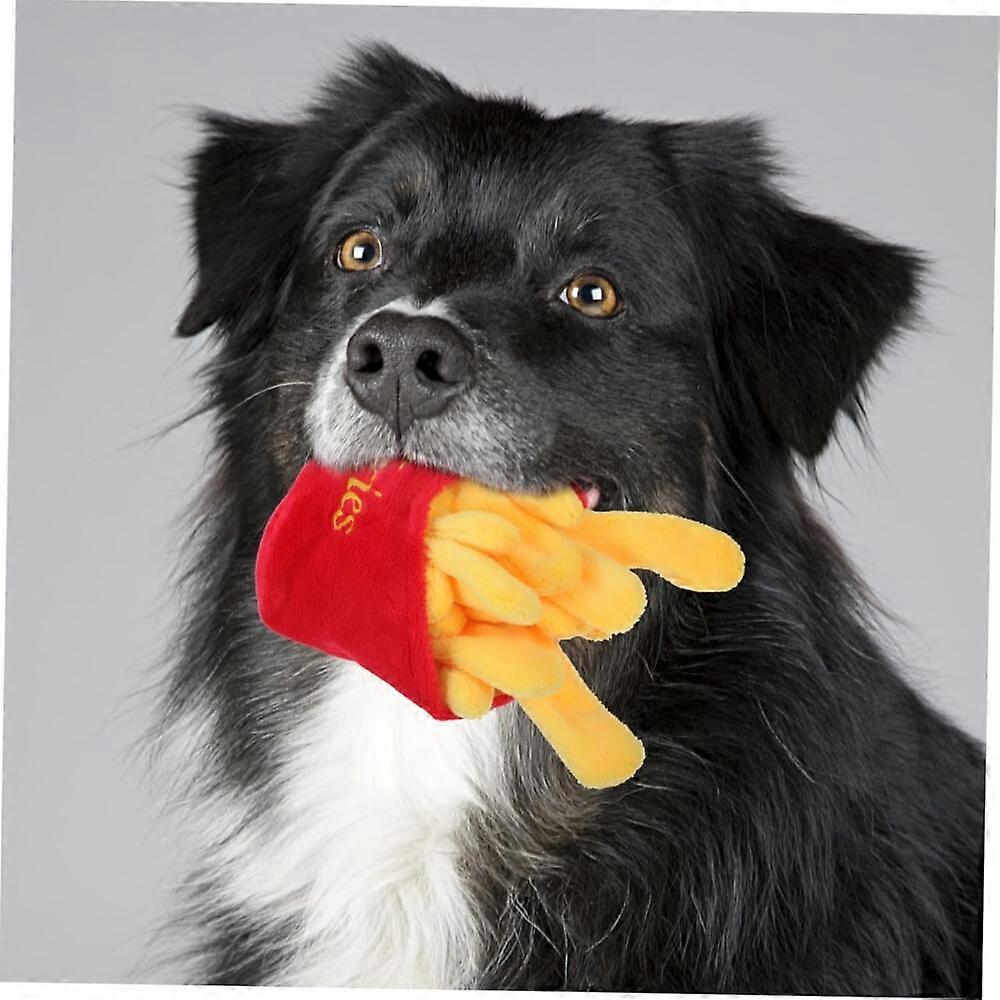 Cartoon plush dog toy, suitable for small to medium-sized puppies, fun pet chew toy.