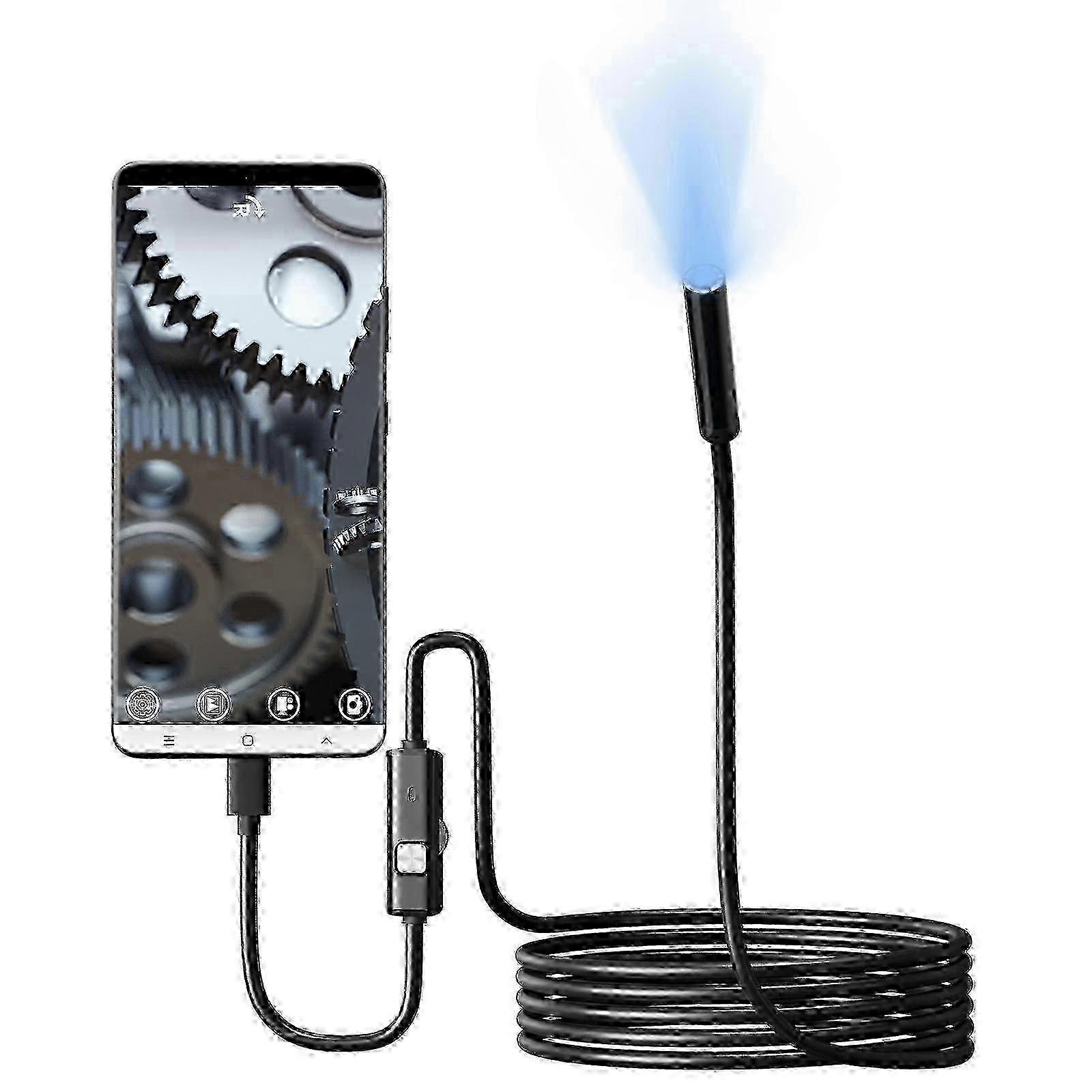 Industrial Endoscope Inspection Camera,Borescope Sewer Camera IP67 Waterproof Snake Camera with 6 LED Light