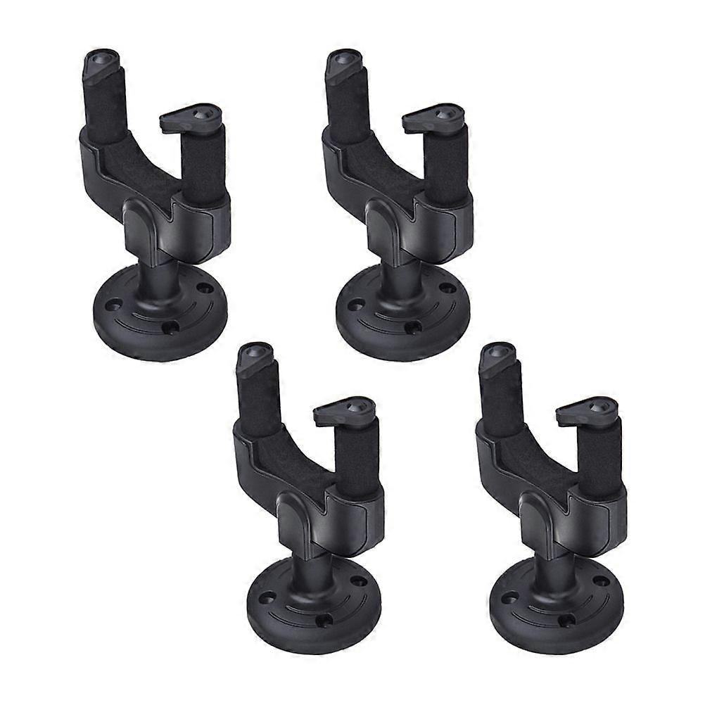 4PCS/Set Detachable Wall Mounted Guitar Hangers Auto Locking Grip with Base(Black)