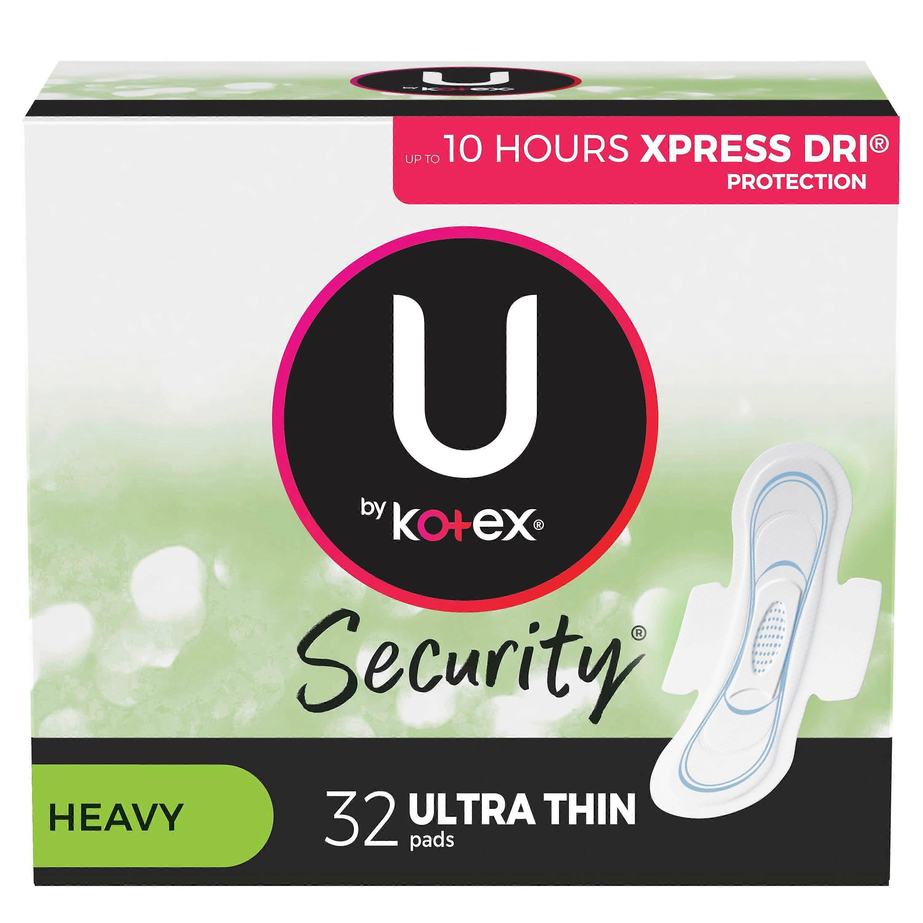 Kotex U Security 超薄女性护垫带翼，厚重，32 片