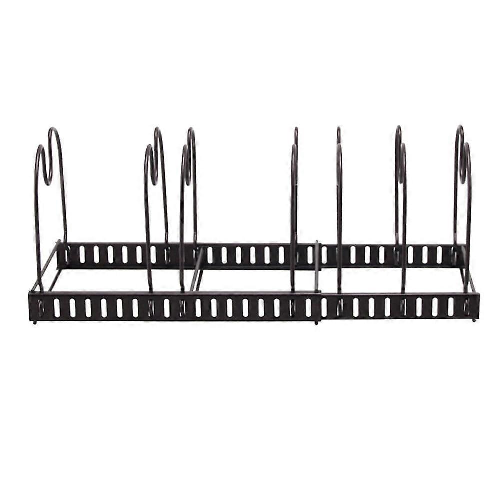 1Pc Expandable Storage Shelf Multi-Functional Pot Storage Organizer for Pan Pot Lid (Coffee)