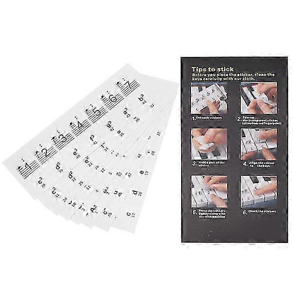 Piano stickers transparent music notation 49/54/61/88 keys keyboard stickers for children beginners