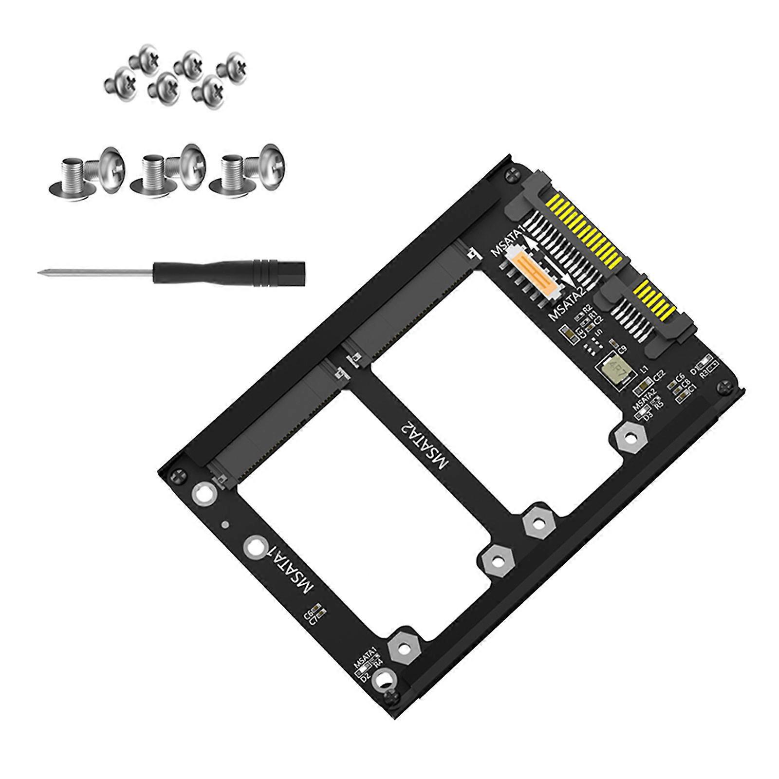 Double mSATA SSDs to SATA3.0 Convertor Adapter Card Computer Transition Card Socket Enclosure for Computer Accessories Multicolor