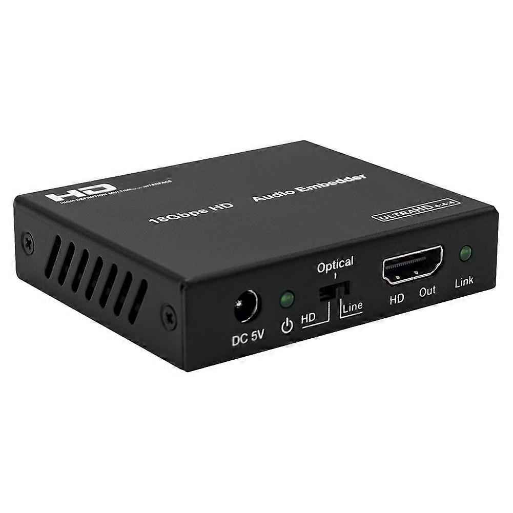 HDMI-Compatible Audio Embedder 4K 60Hz HD2.0 Audio Inserter HD+Aux+Digital Toslink Audio to HDMI-Compatible18Gbps