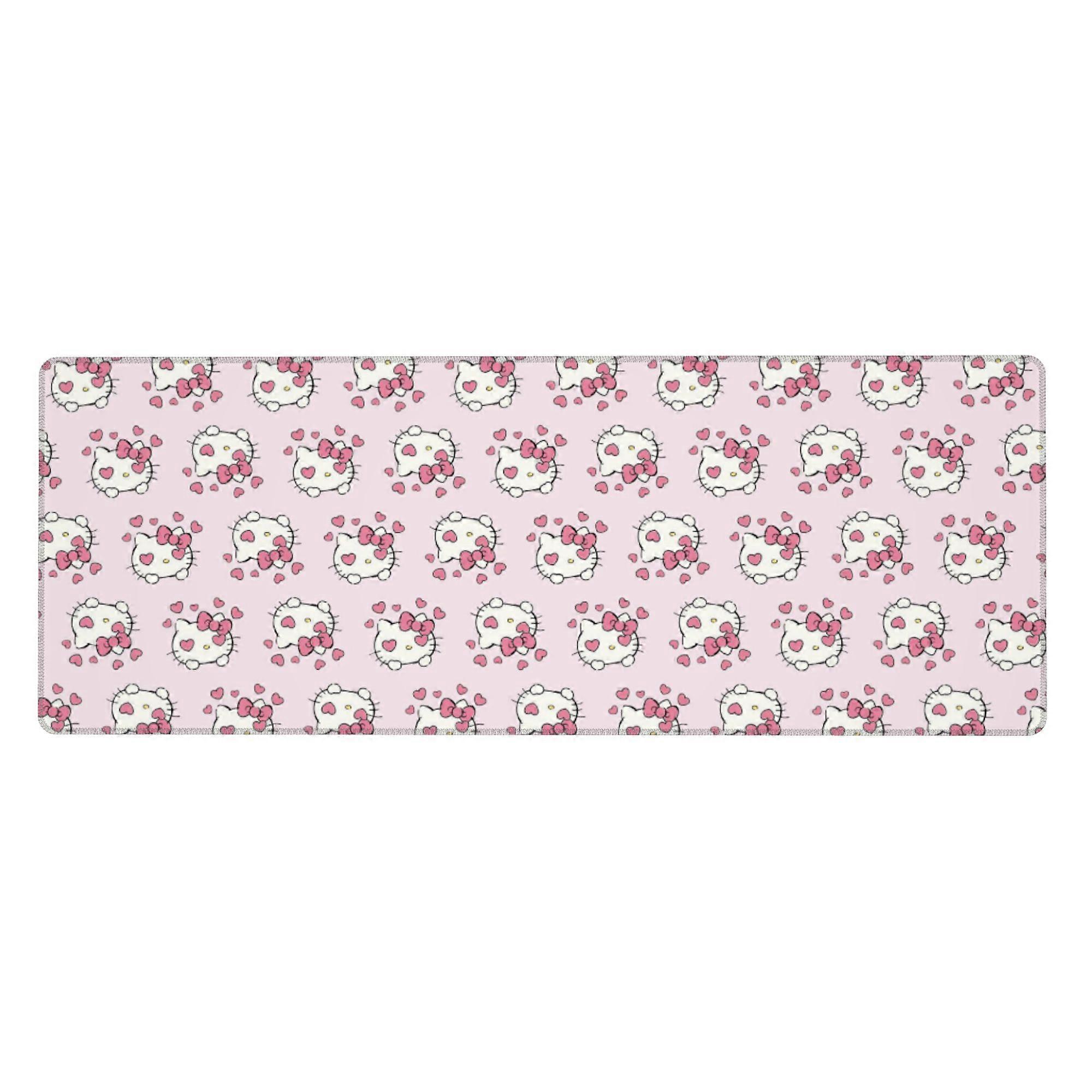 Hello Kitty Extra Large Rubber Keyboard Pad Square Waterproof Desk Pad Suitable for Desktop Decoration Desk Accessories 12x31.5in (Horizontal)
