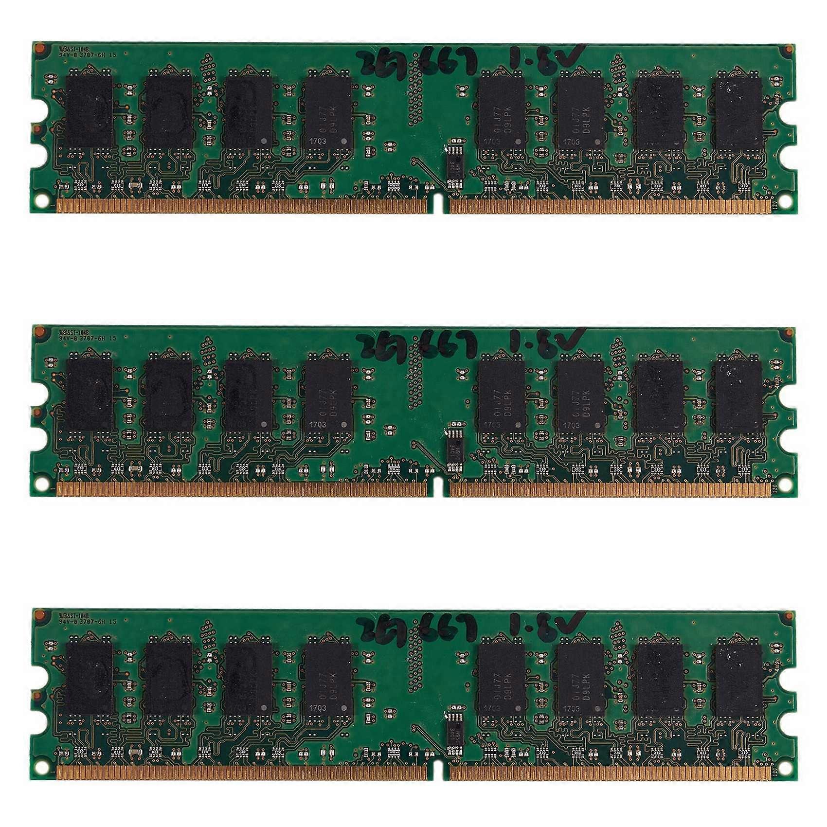 3X 2GB DDR2 PC2-5300 667MHz 240Pin 1.8V Desktop DIMM Memory RAM for , for AMD(2GB/667)