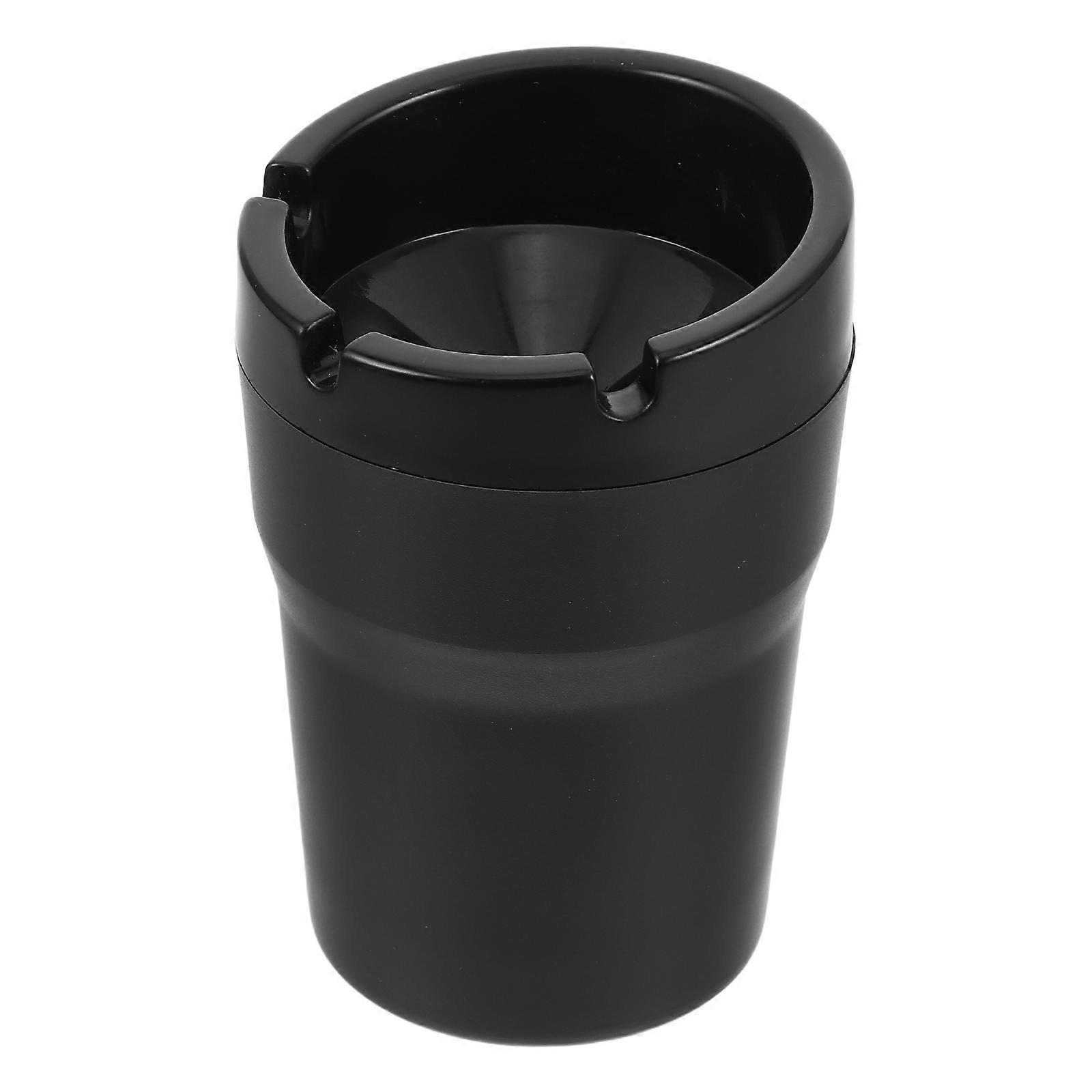 Portable Car Ashtray with WindProof and SelfExtinguishing Design for Easy Cleaning Black PP Material Fits Most Cup Holders