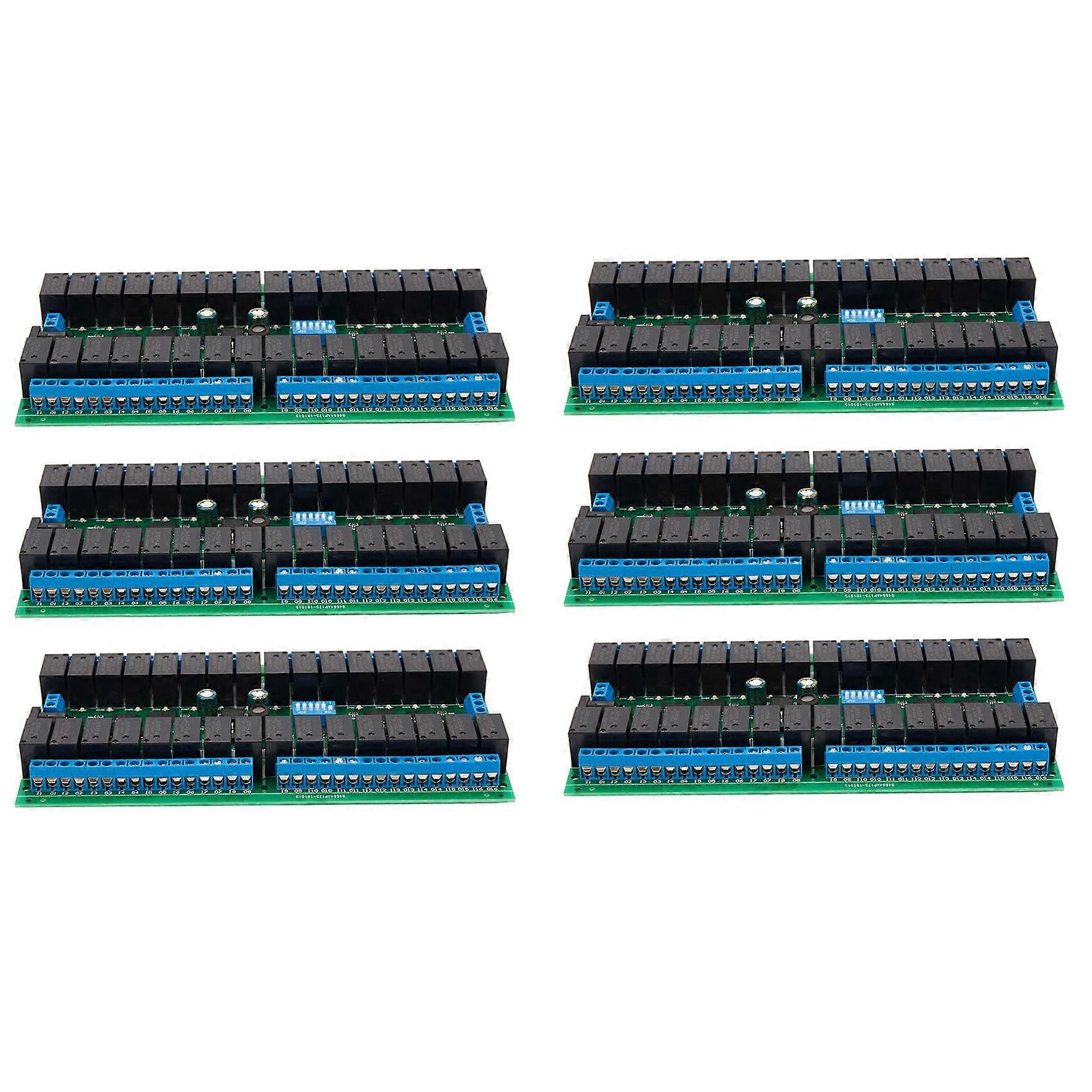 6X R421C32 DC12V 32 Channels Modbus RTU RS485 Bus Relay Module UART Serial Port Board for PLC LED Automation Door Lock