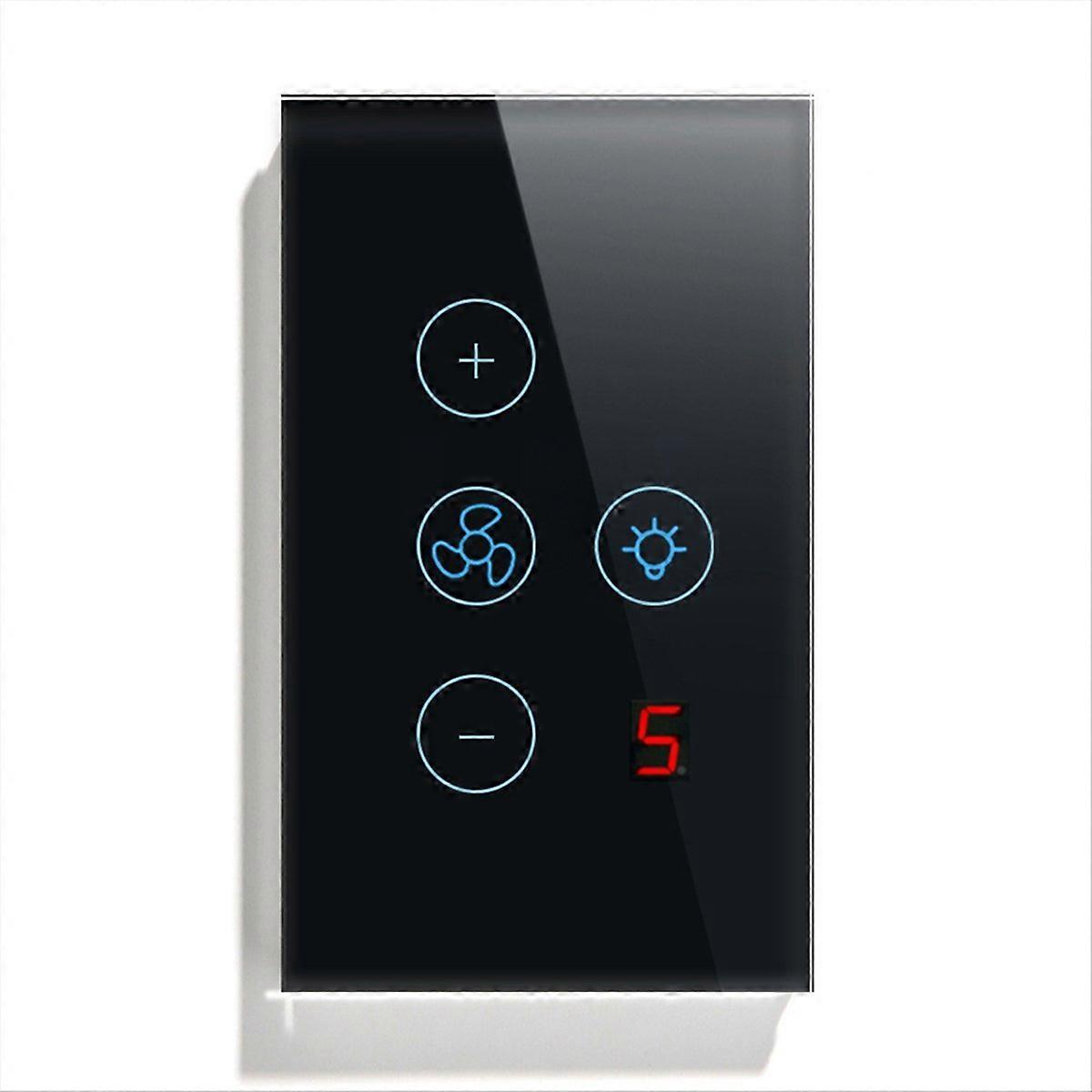 Tuya Zigbee Fan Light Switch US Network Connection APP Control Black