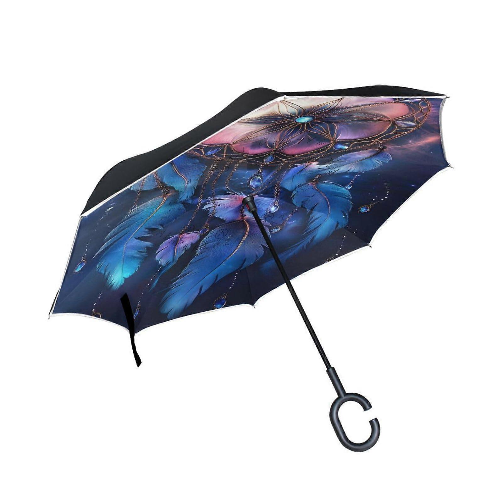 Large Inverted Umbrella with CShaped Handle, Waterproof UV Protection for Car and Travel