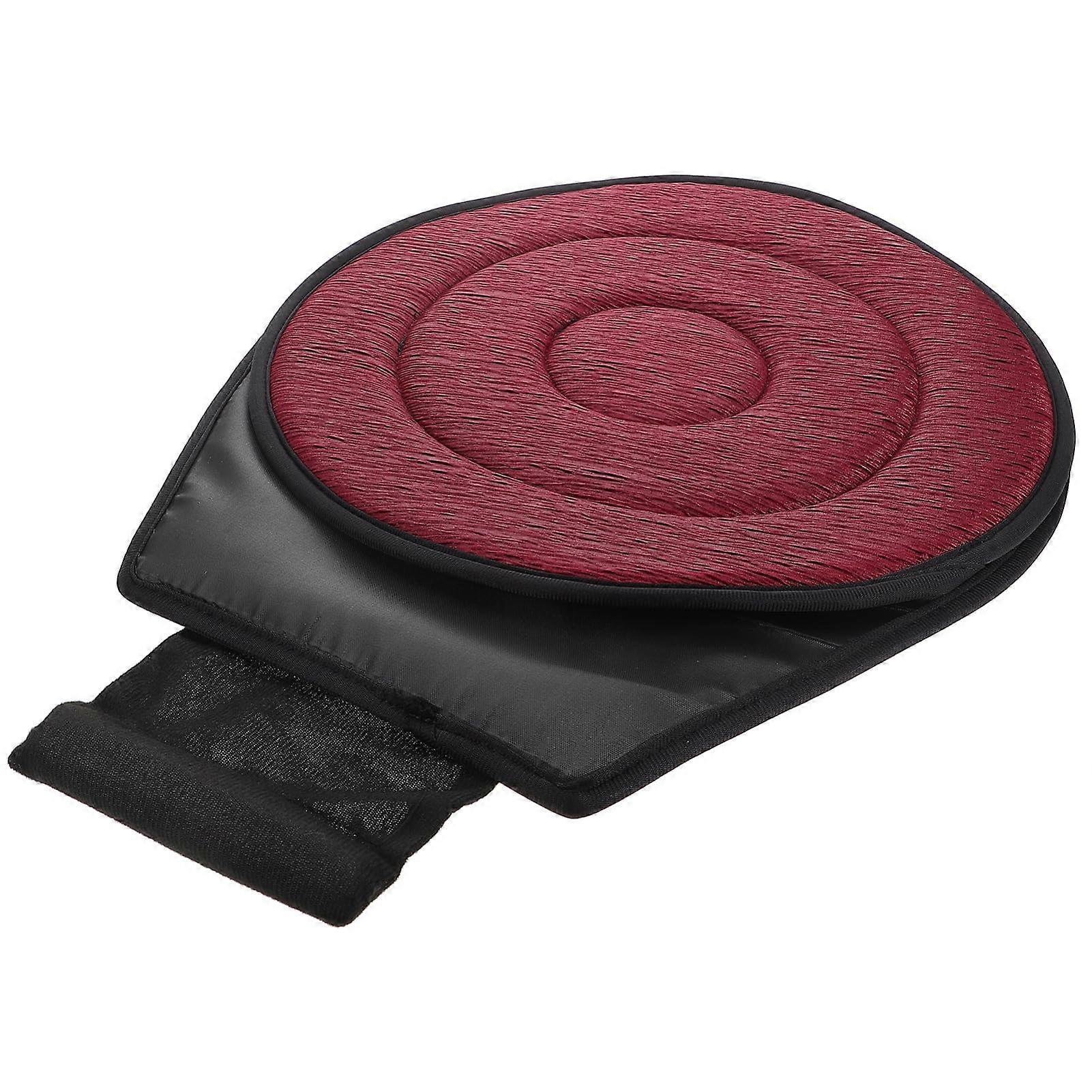 Rotating Car Seat Cushion 360° Swivel for Elderly Ergonomic Support Breathable Comfort Dark Red