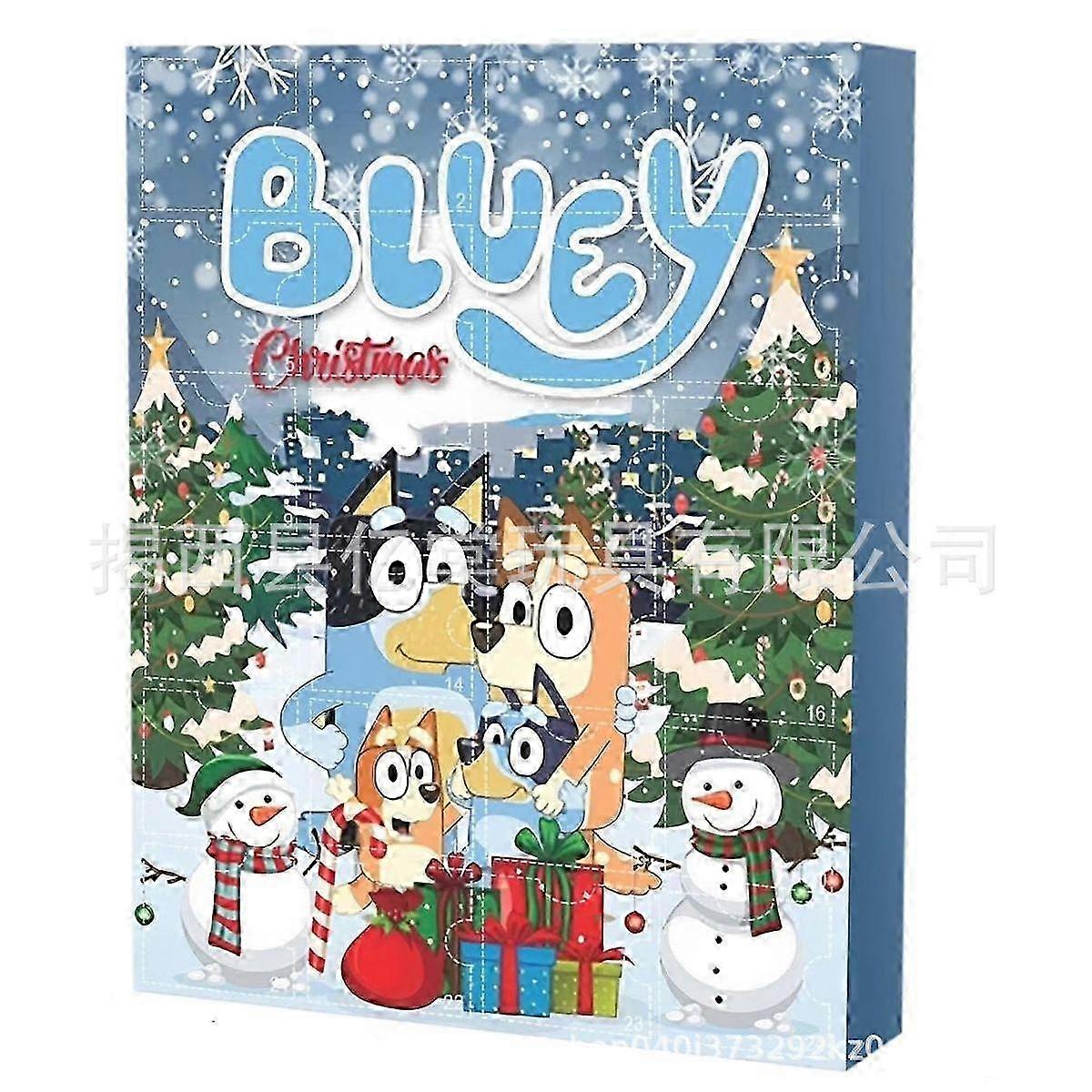 Christmas Countdown for Bluey Series: 24-Day Advent Calendar with Surprise Toy Collection