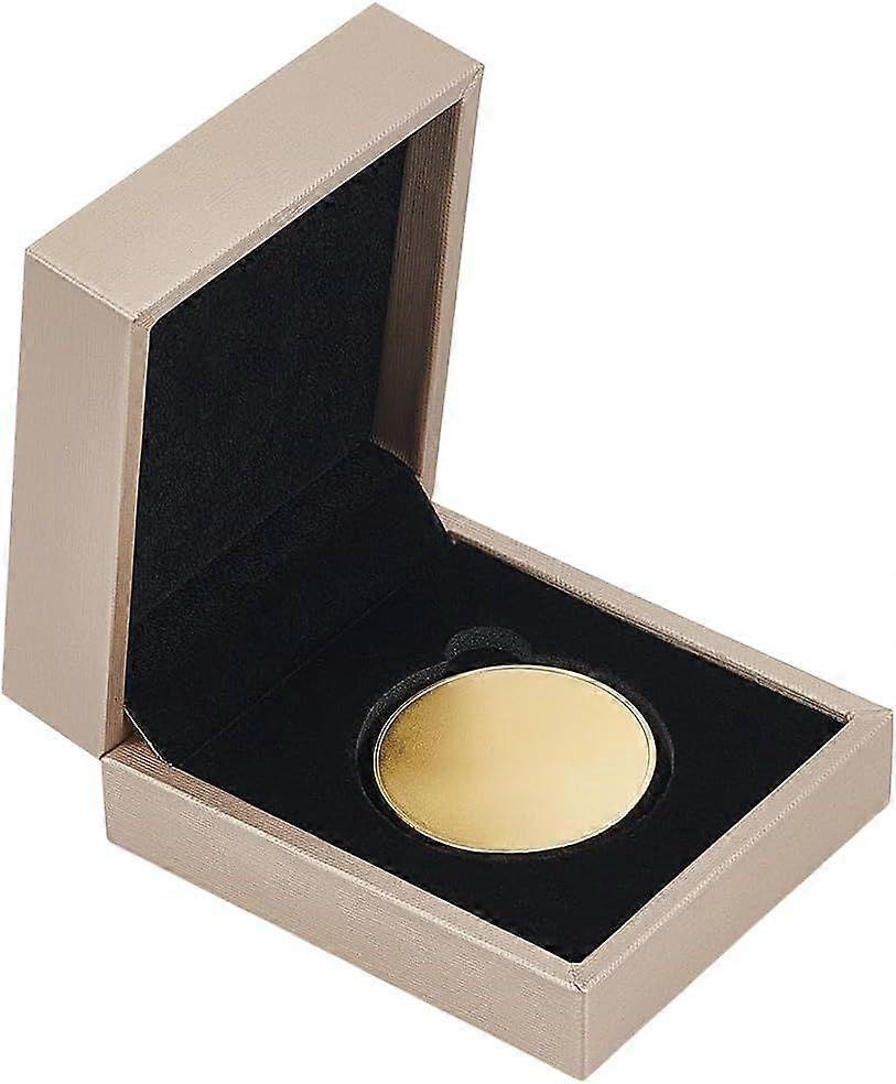 Coin Display Box Challenge Coins Storage Box Coins Presentation Case Coin Holder Protector for Commemorative Coins Collector Inner Diameter: 44mm Burl