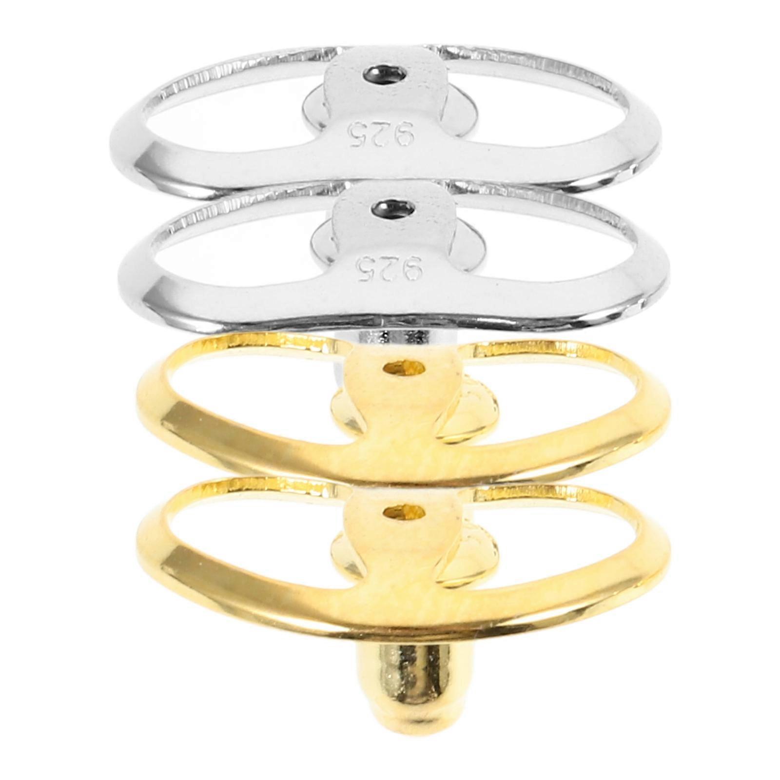 Silver Earring Backs for Locking Earring Backs 4Pcs Durable Multi Color