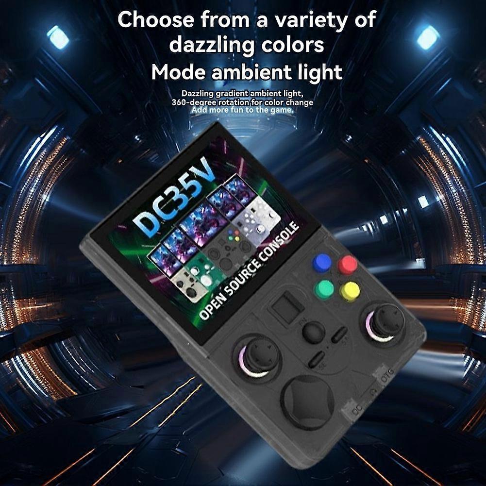 DC35V Retro Handheld Game Console 3.5Inch IPS Screen Pocket Video Player Replaceable Joystick Supports 30+ Emulators A