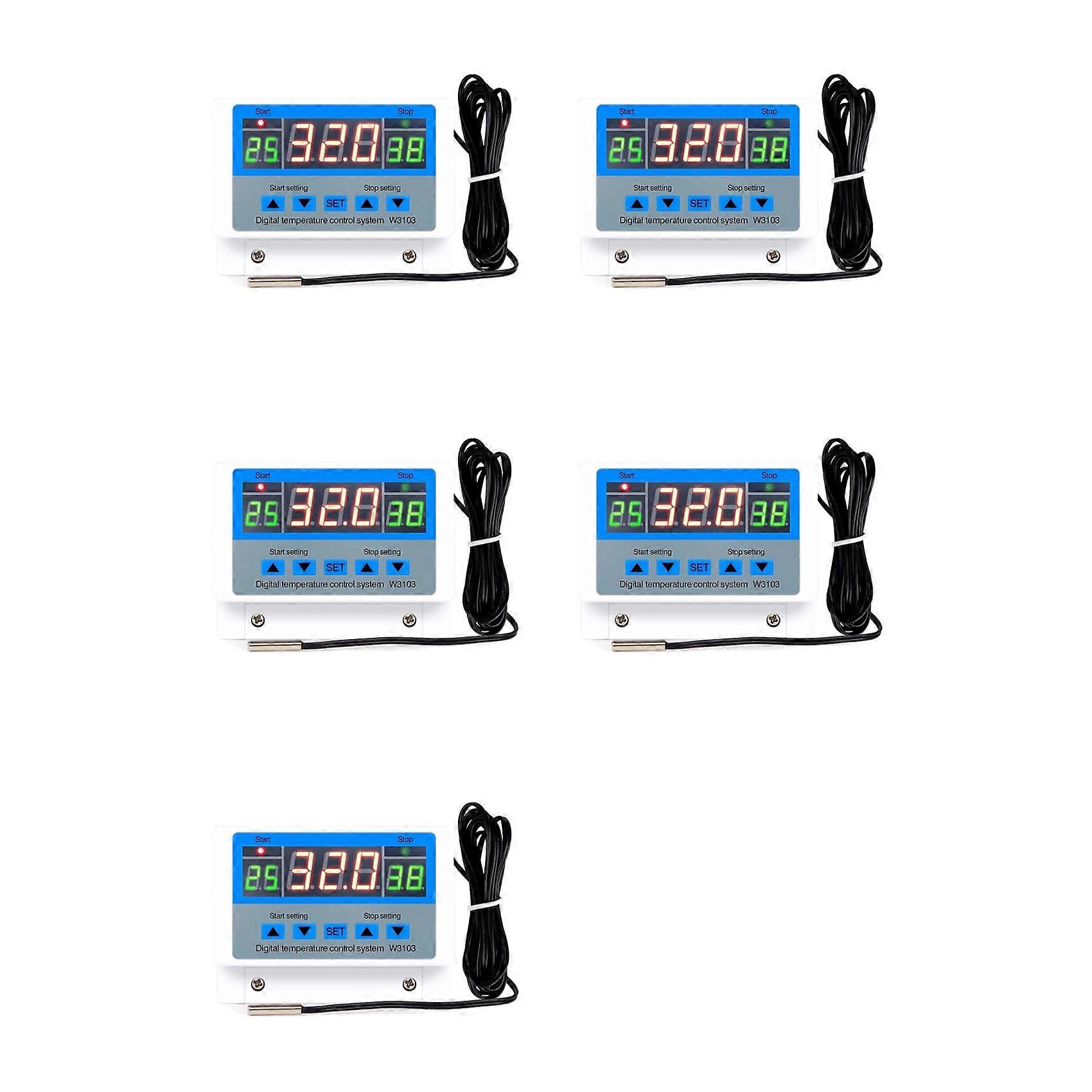 5X Digital Temperature Controller 220V Max 5000W 30A -19 to 99℃ Temperature Controller Switch XH-W3103