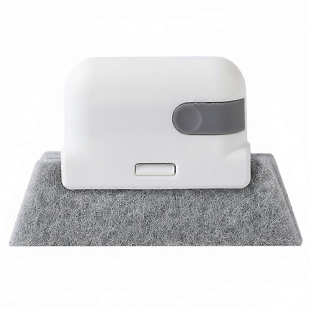 Window Track Cleaning Brush with Reusable Microfiber Pad and Ergonomic Grip for Sliding Door