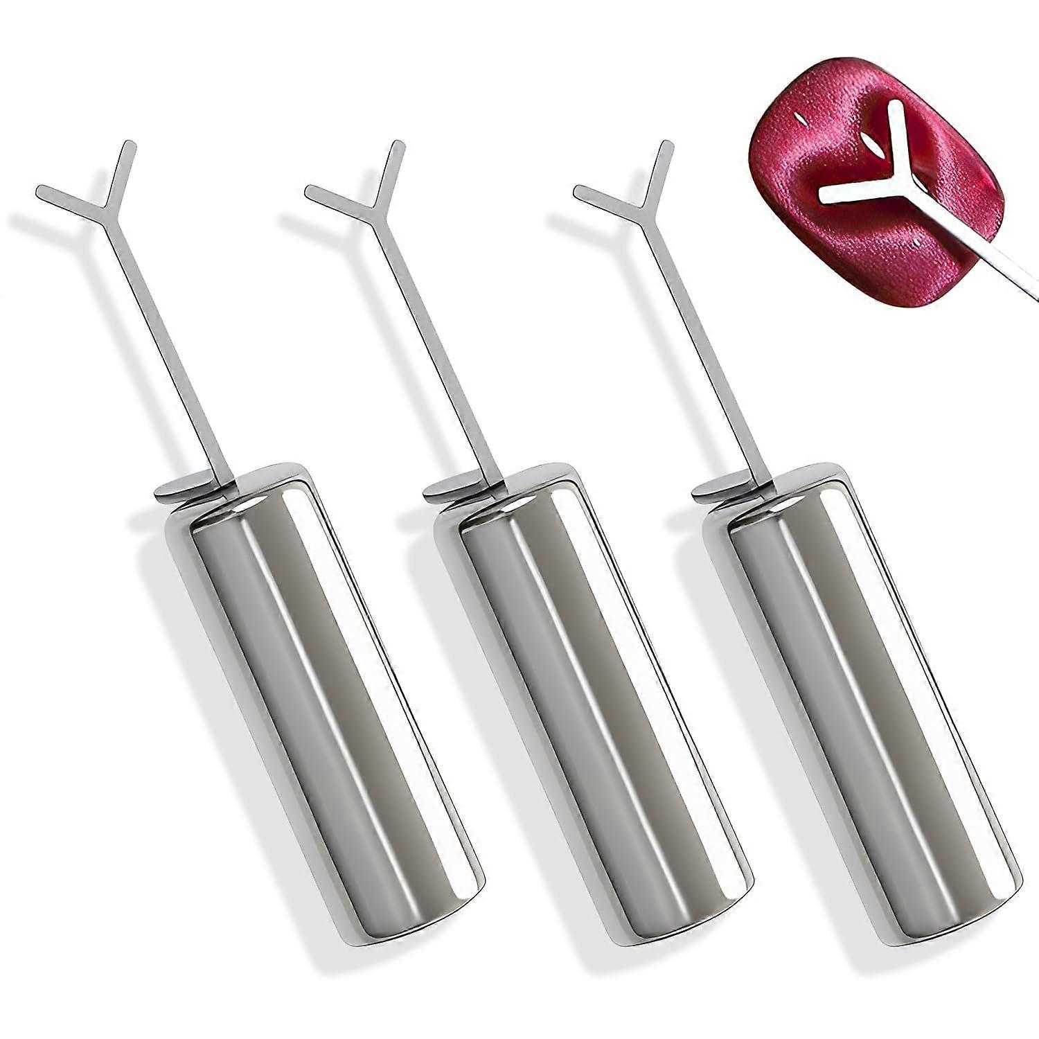Cat Eye Nail Magnet Tool Set with Heart Shape and YShaped Guide for Magnetic Gel Polish Designs (3PCS)