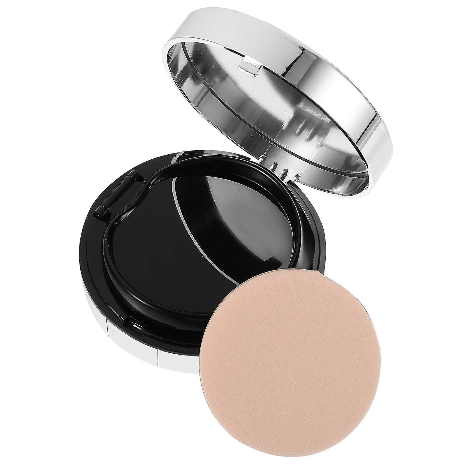 Silver Plastic Cushion Foundation Case for Powder Puff Storage 5Pcs Set