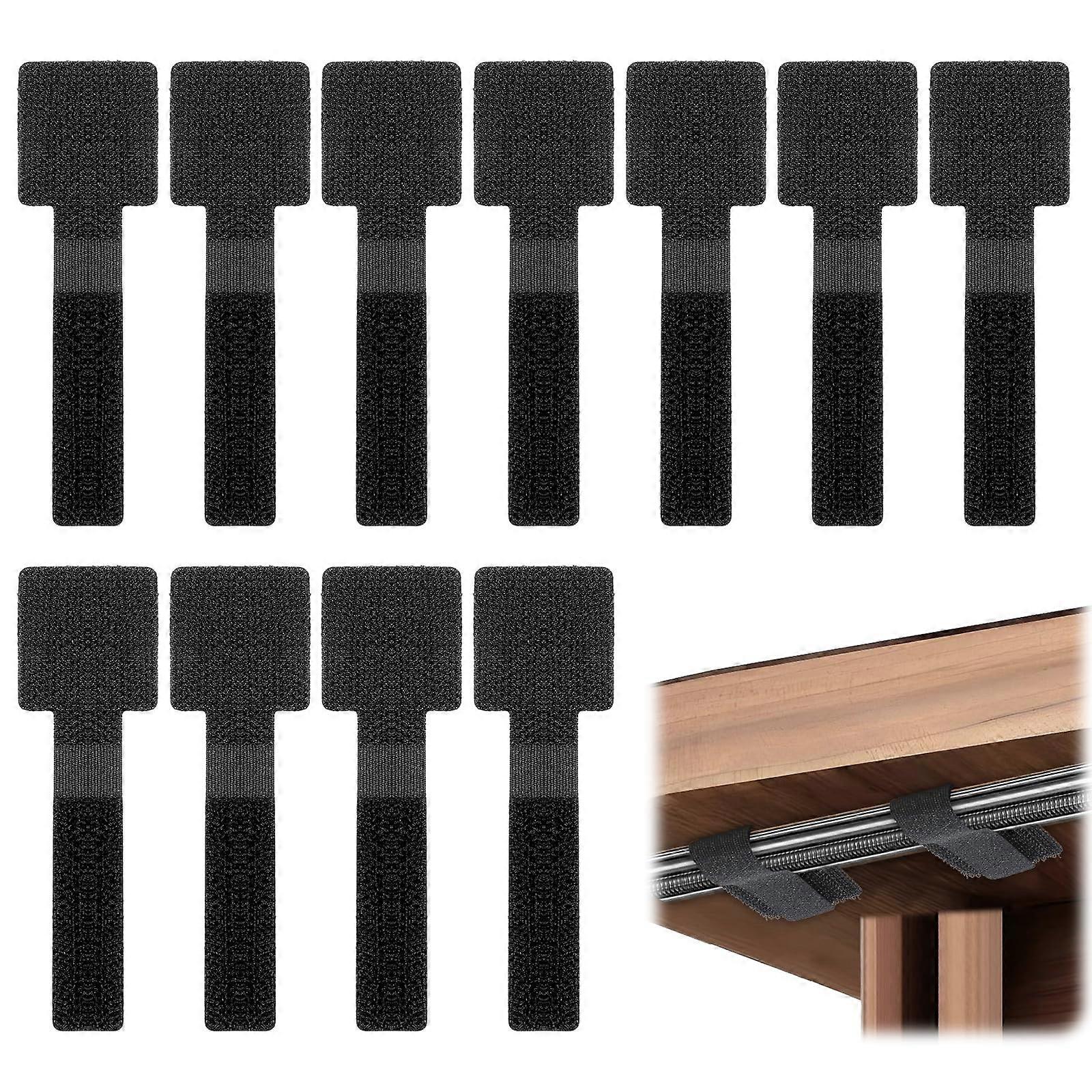 80 Pcs Cable Management Straps with Strong Adhesive, Reusable Hook and Loop Cable Ties for Home Office