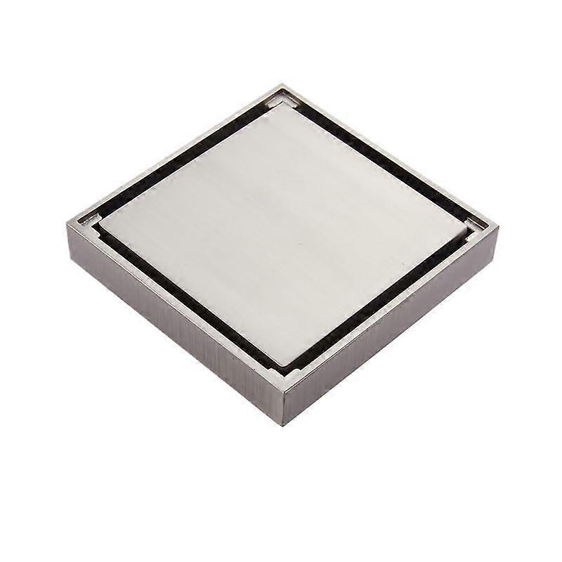 Stainless Steel Floor Drain Cover 10x10cm Square Tile Insert Rust Resistant Quick Flow for Bathroom Kitchen
