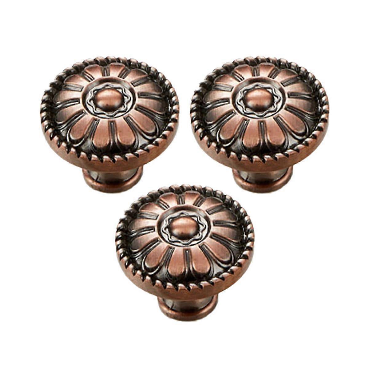 3PCS Mushroom Shape Wood Cabinet Knobs with Patterned Design, Smooth Grip Drawer Pull Handles
