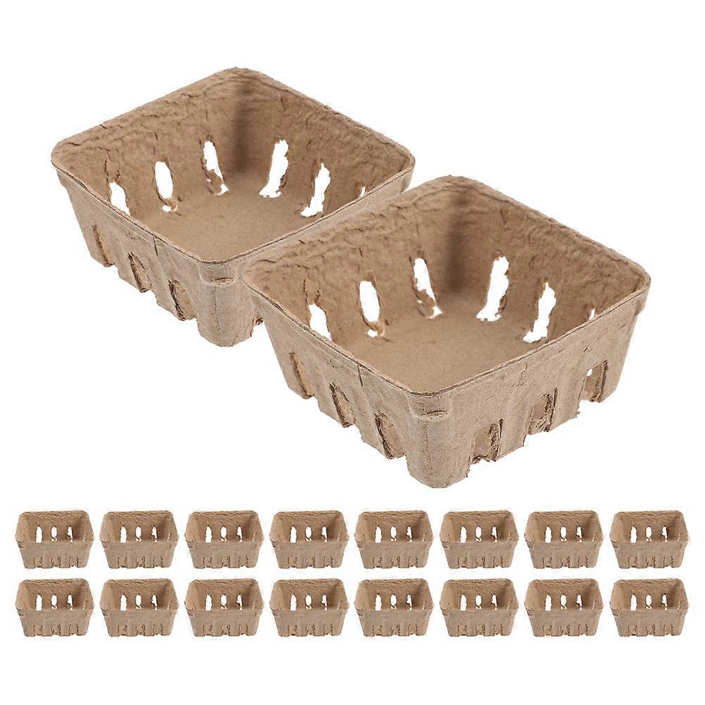 25pcs Fruit Packaging Box Corrugated Paper Berry Basket Vegetable Tray Container