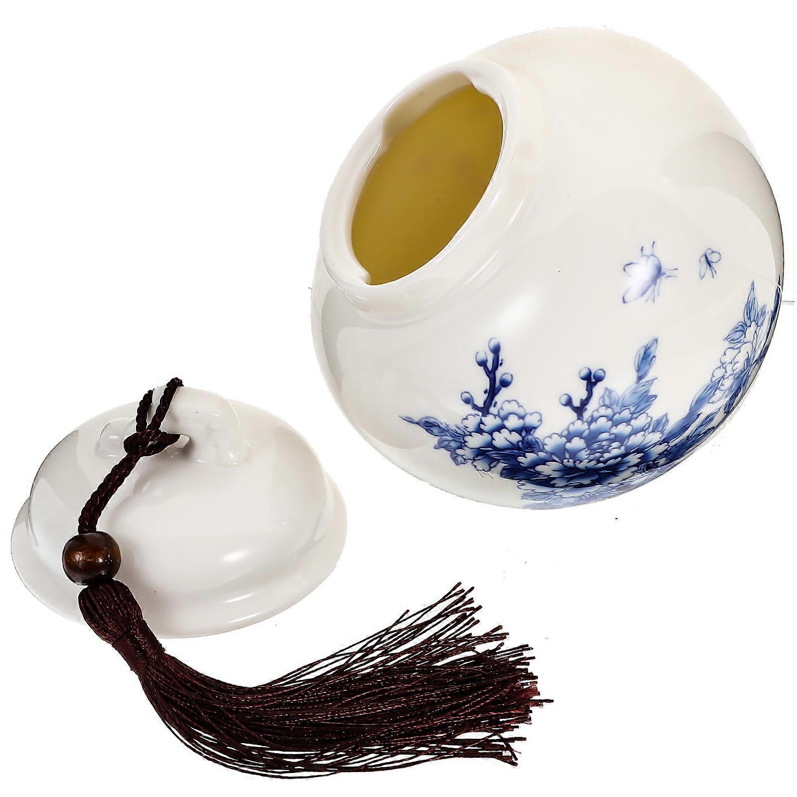 Ceramic Tea Jar with Airtight Lid for Storage Use 1 Jar White