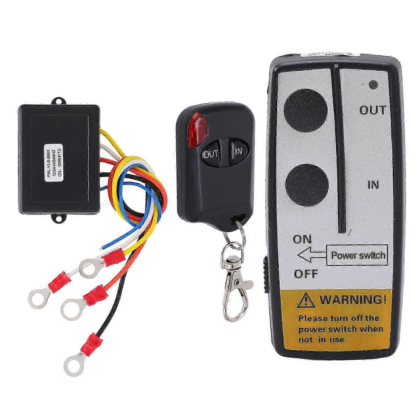 2026 Wireless Winch Remote Control Kit with Receiver 12V 24V 75ft Long Range Universal Accessory