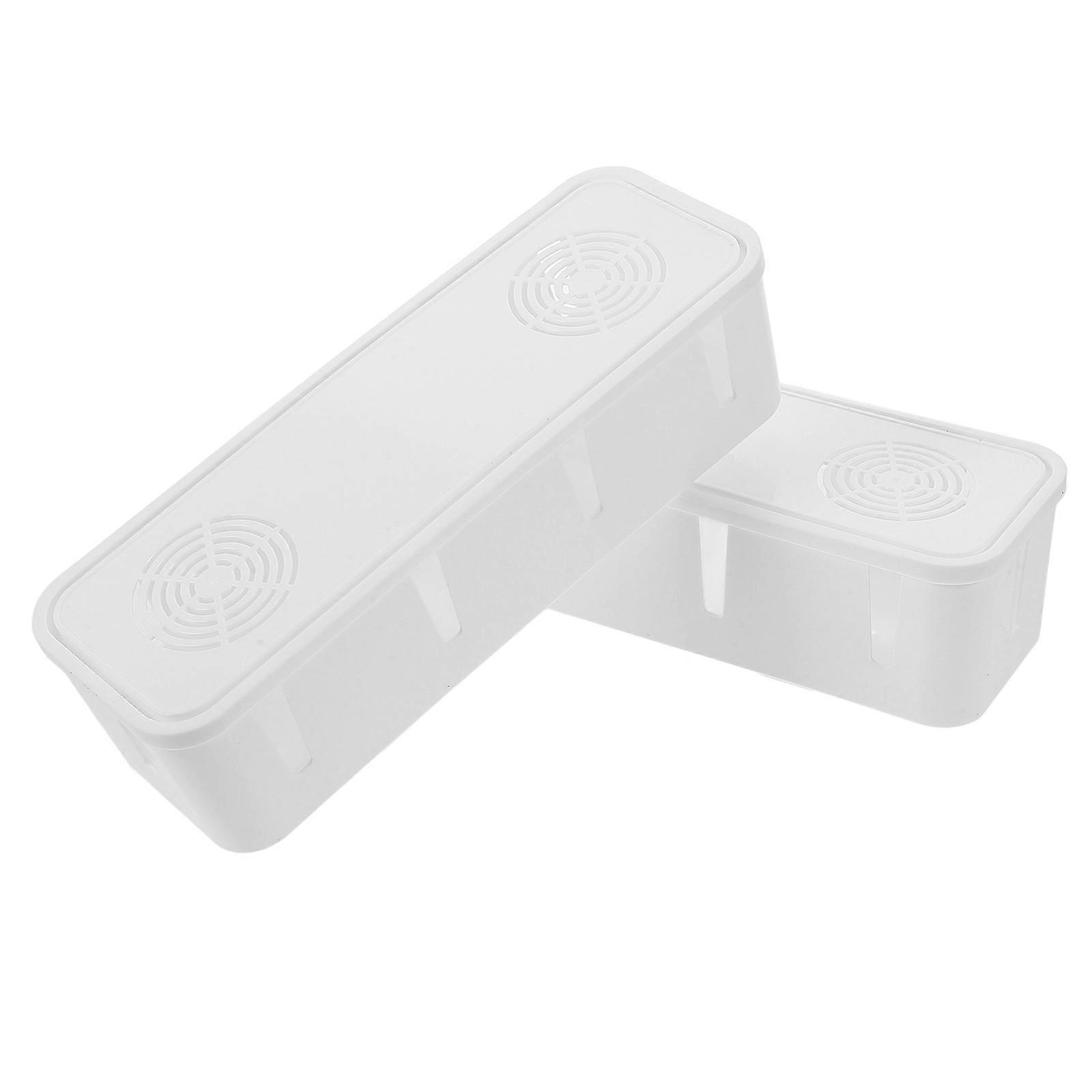 Caja de almacenamiento para cable de alimentación, soporte para gestión de cables, 2 unidades