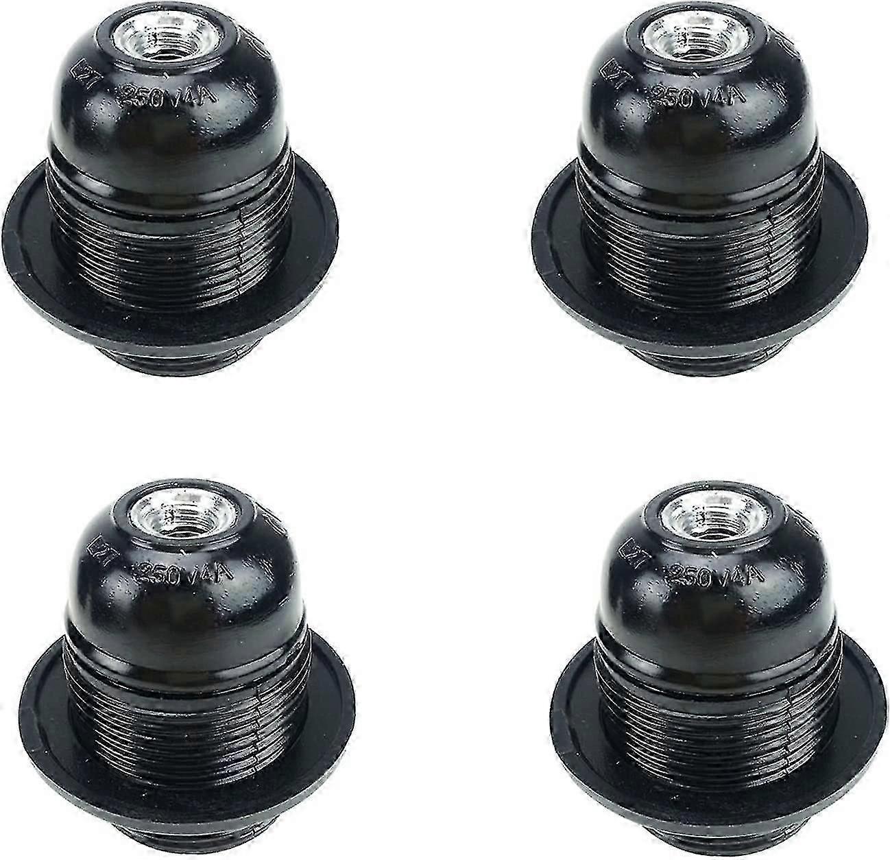 4 Pieces E27 Light Bulb Socket, Plastic Solid Light Bulb Socket, E27 Light Bulb Socket Vintage Light