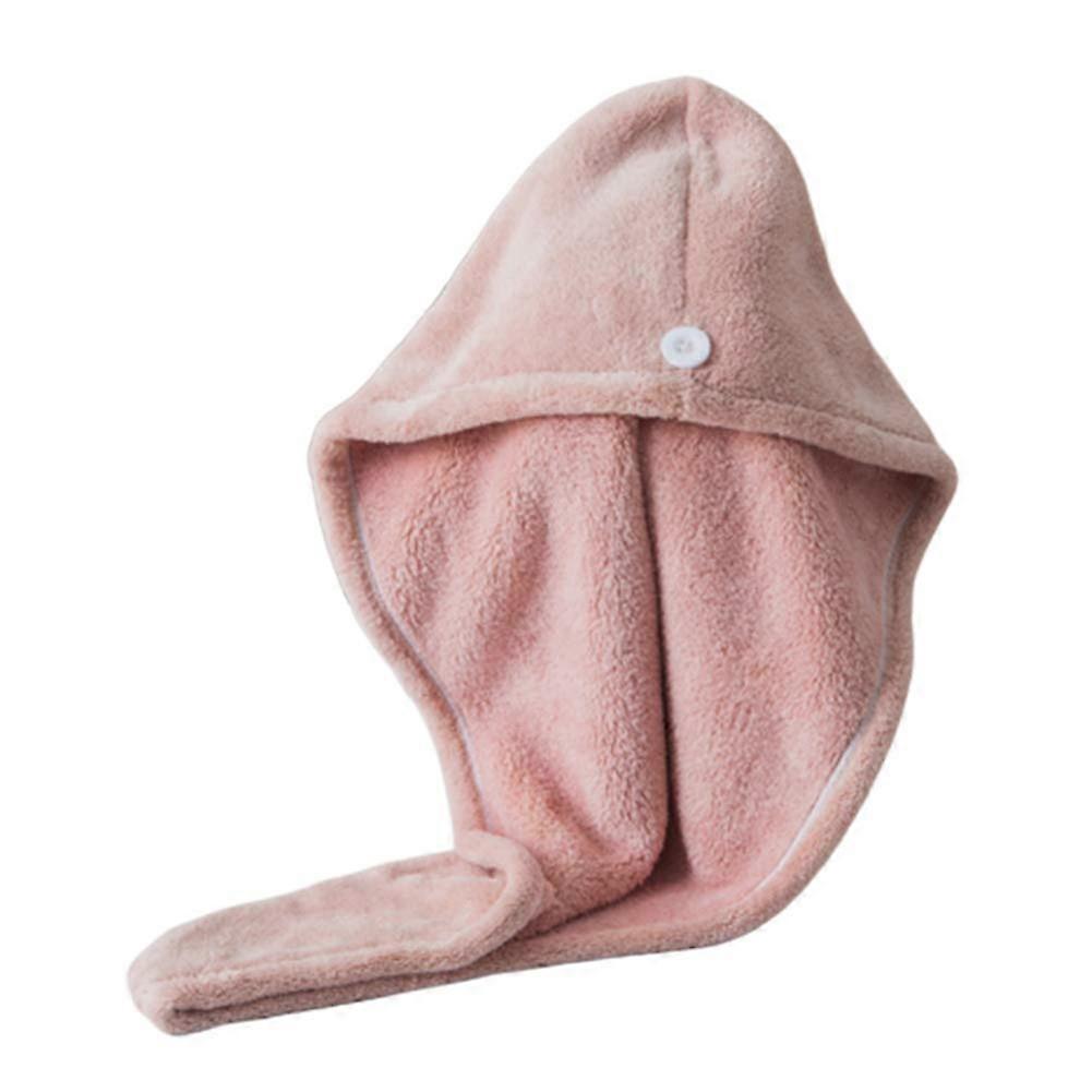 Hair Towel Wrap Quick Dry Microfiber Cap with Button Closure Soft Lightweight for Shower