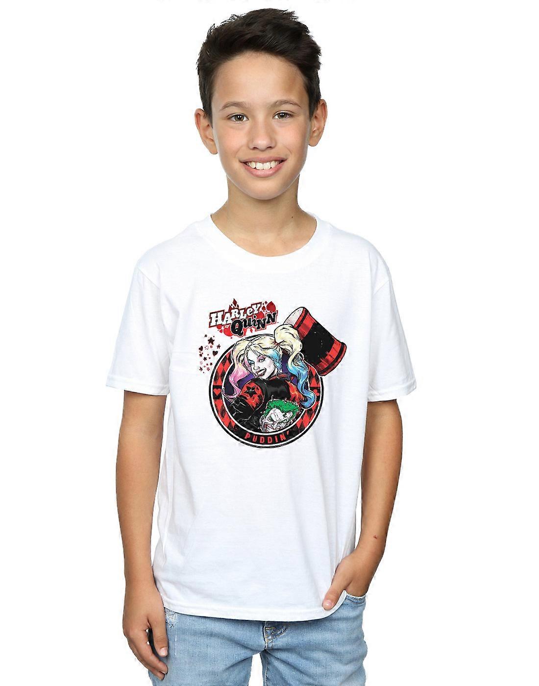 DC Comics Boys Harley Quinn Joker Patch T-Shirt