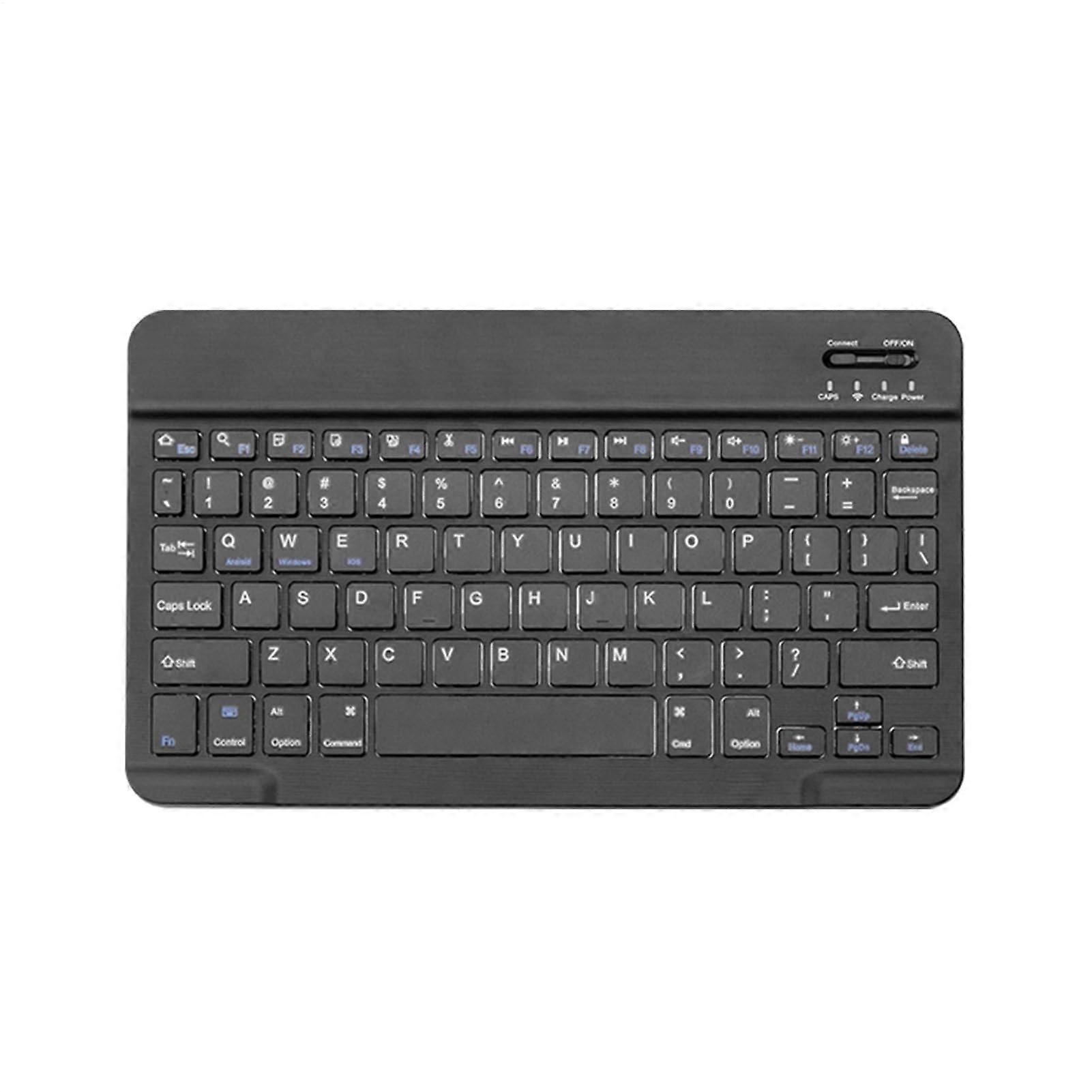 Wireless Keyboard Slim Rechargeable Ergonomic MultiDevice Sync for Laptop PC Tablet Smartphone Black
