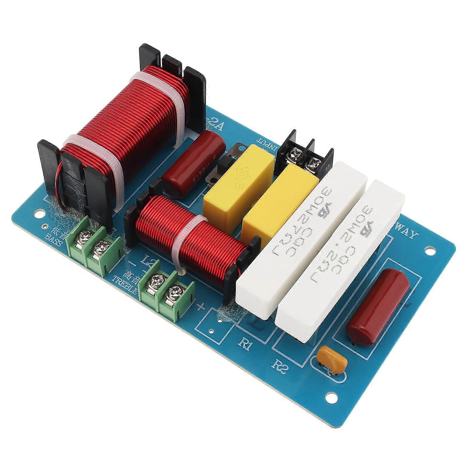 2 Way Speaker Crossover 450W 48 Ohm Adjustable Frequency Clear Sound Separation Dual Tweeter Protection