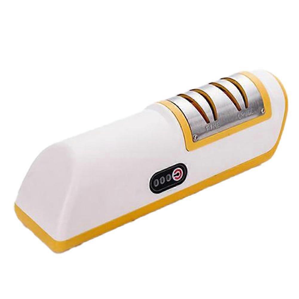 Rechargeable Electric Knife Sharpener 4Stage Kitchen Sharpener with ThreeSpeed Adjustment Yellow