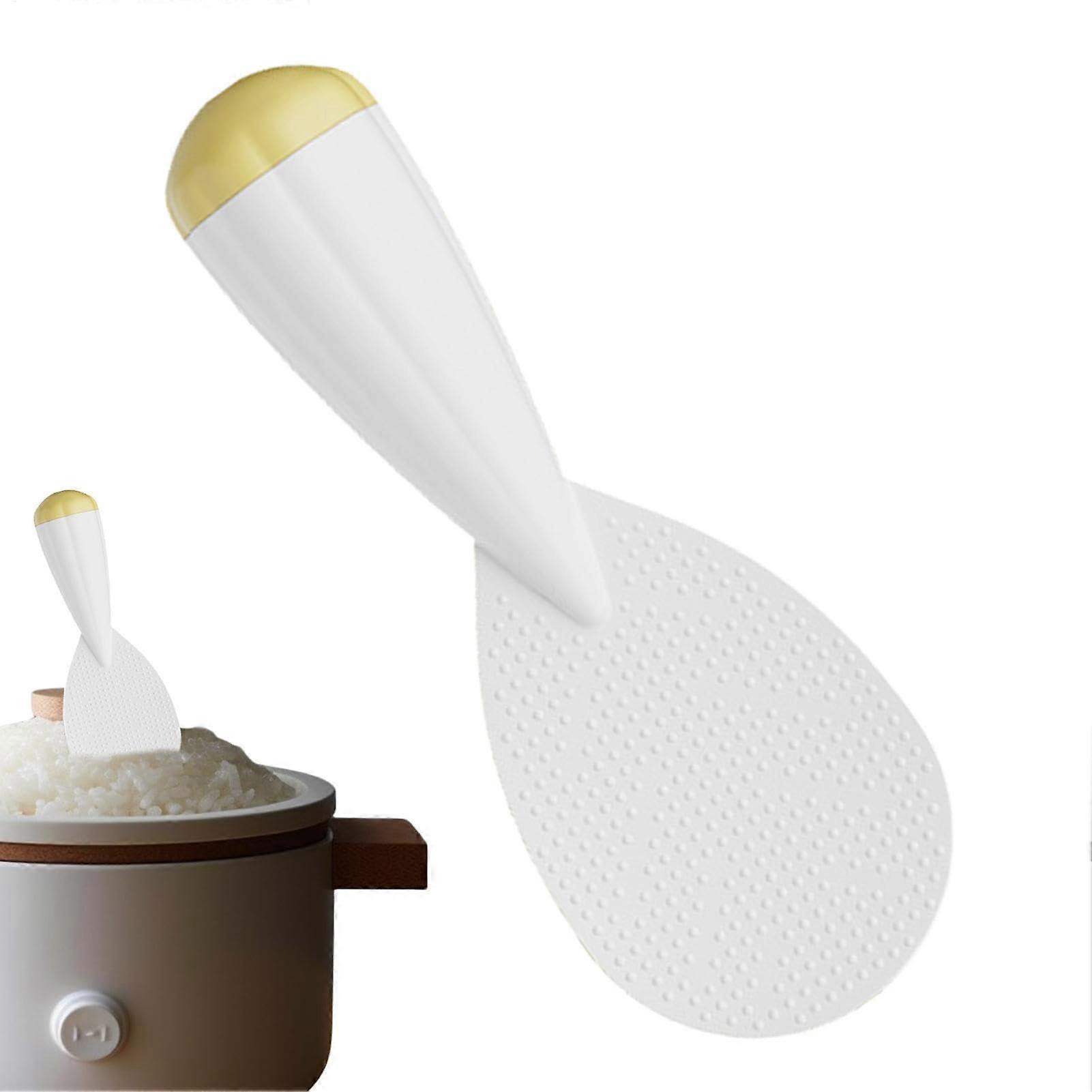 Heat Resistant Rice Paddle with Stable Standing Design, NonStick Texture, Easy Clean White