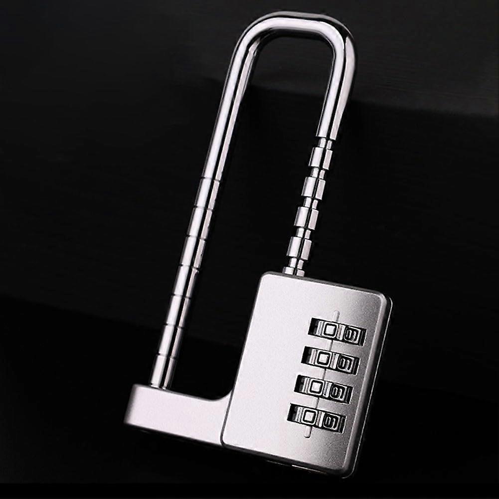 Adjustable Cabinet Combination Padlock 4Digit  Security Zinc Alloy Lock for School Gym Silver