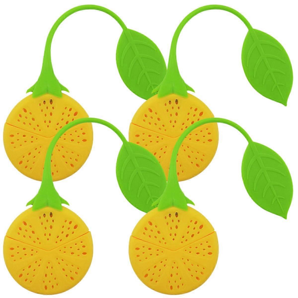 4pcs Fruit Shape Silicone Tea Infuser Loose Leaf Tea Strainer Reusable Dishwasher Safe Filter