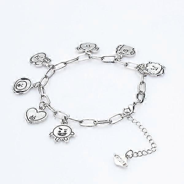 Bracelet KPOP BTS BT21 Version coréenne Dessin animé Alliage A