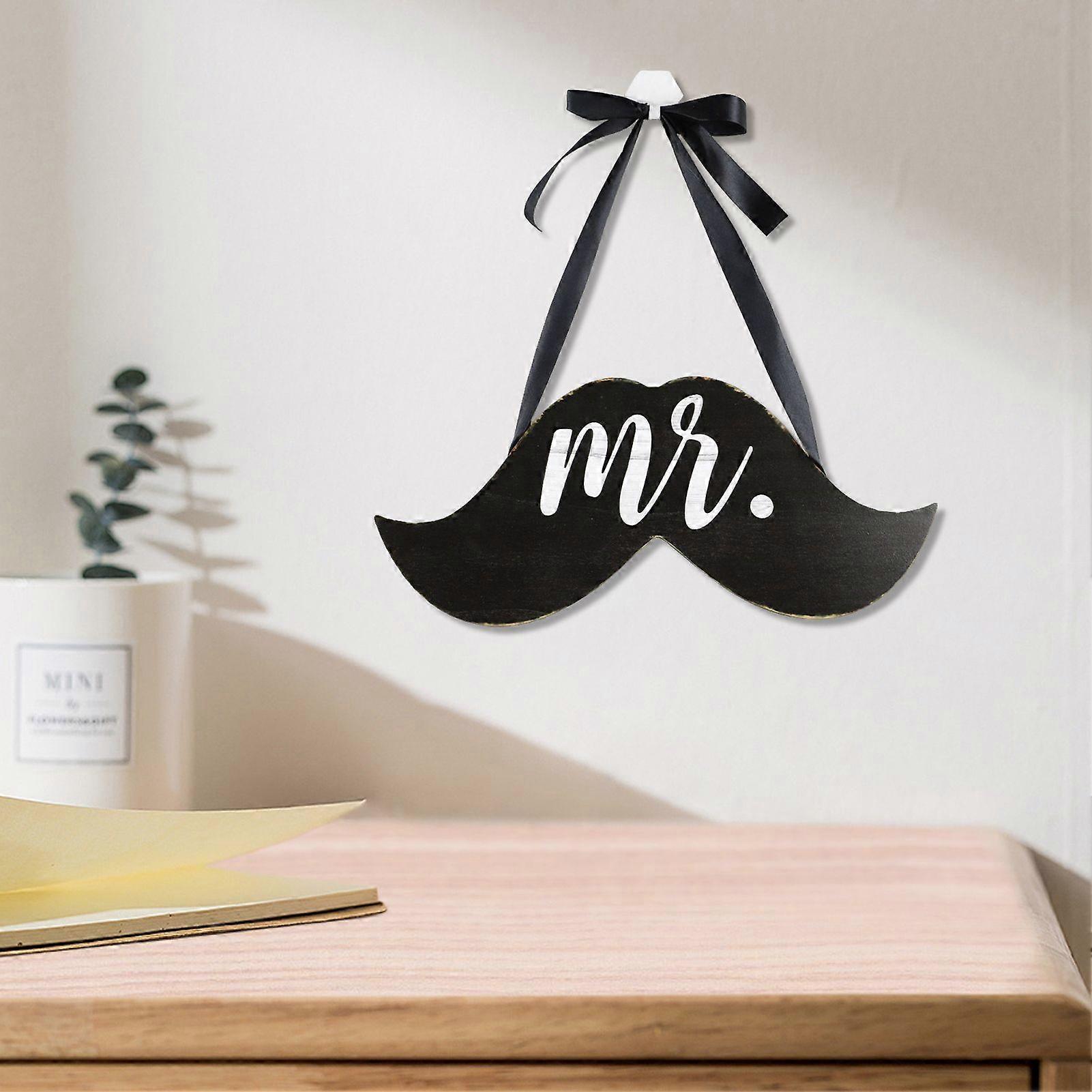 Unique Hanging Plaque Simple Innovative Creative Mr Mrs Lips Beards Wall Plaque