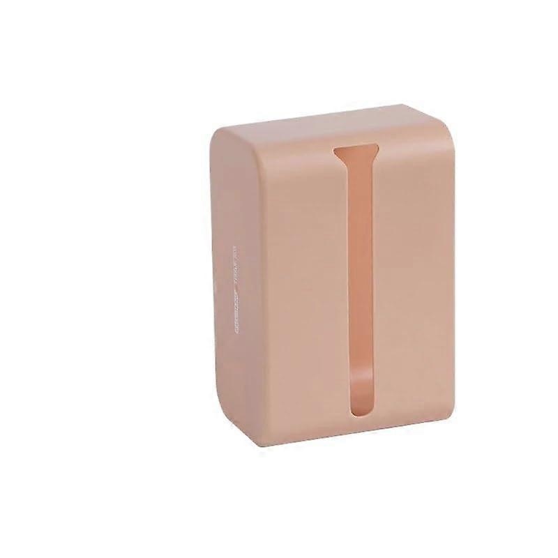Pink Rectangular Wall Mounted Tissue Box Holder with Dustproof Napkin Storage Organizer