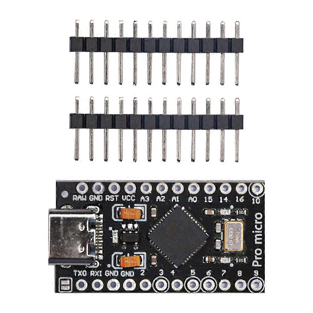 DC 6-12V 5V Pro Micro Type-C USB microcontroller ATmega32U4 chip development board module black compatible with Arduino