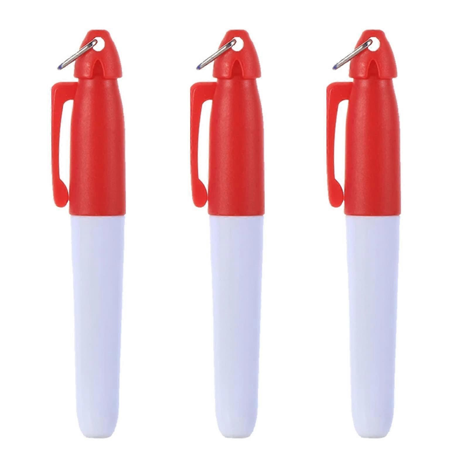 3Pcs Golf Ball Marking Pen Set Nonslip Marker Tool for Clear Handwriting Red