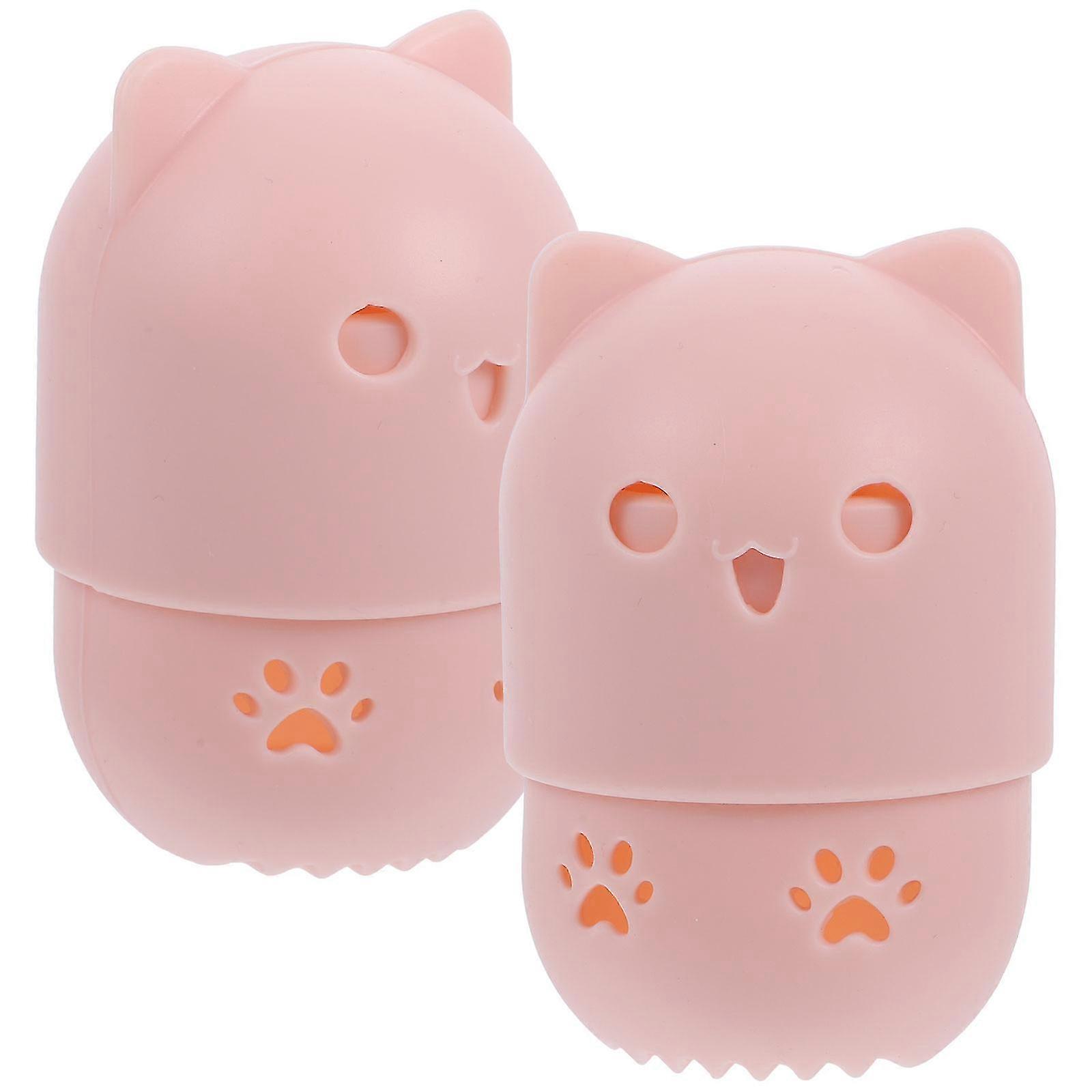 Silicone Cosmetic Egg Container for Powder Puff Storage 2Pcs